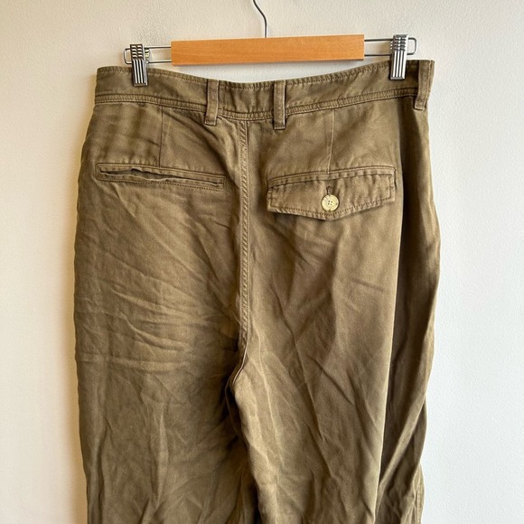 Everlane The Organic Beech Green Straight Leg Pants Women's NWT Size 10 - Picture 7 of 8